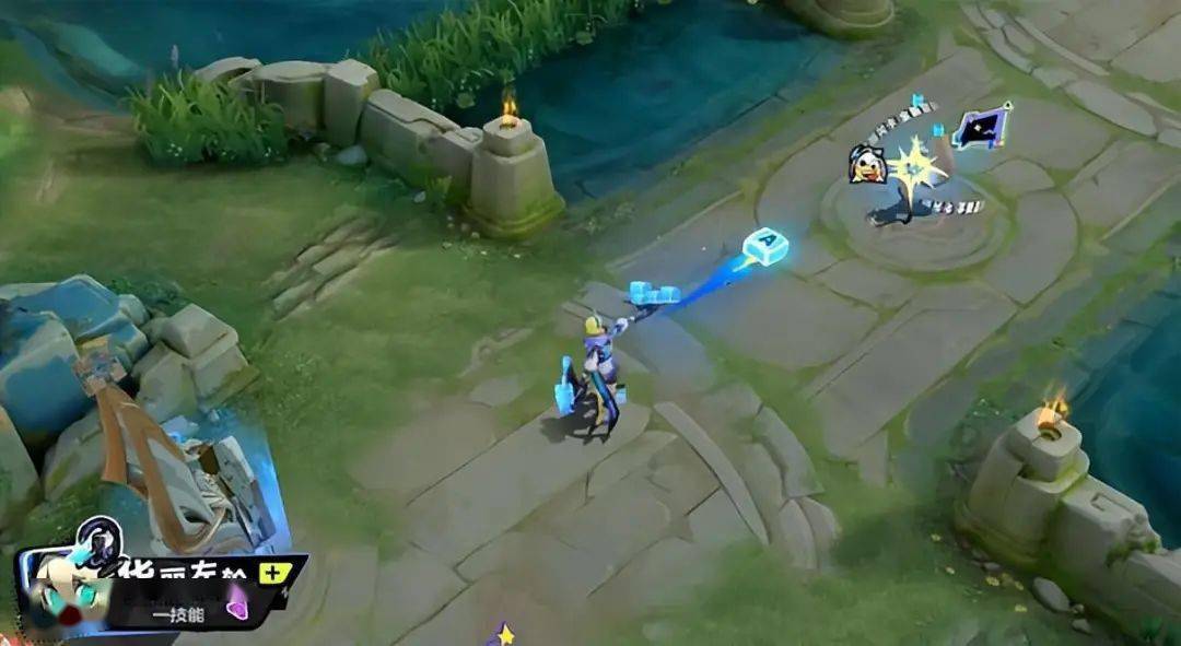 发射出wsad的随机字母按键,并且还带着蓝黄双色交织的动感光波