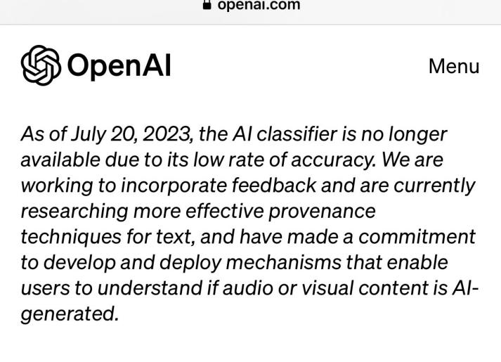OpenAI悄悄下架AI检测器，“用AI监管AI”暂不奏效