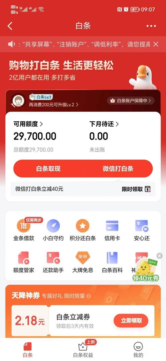 京东白条实现权益升级 以更大福利优惠更回馈用户