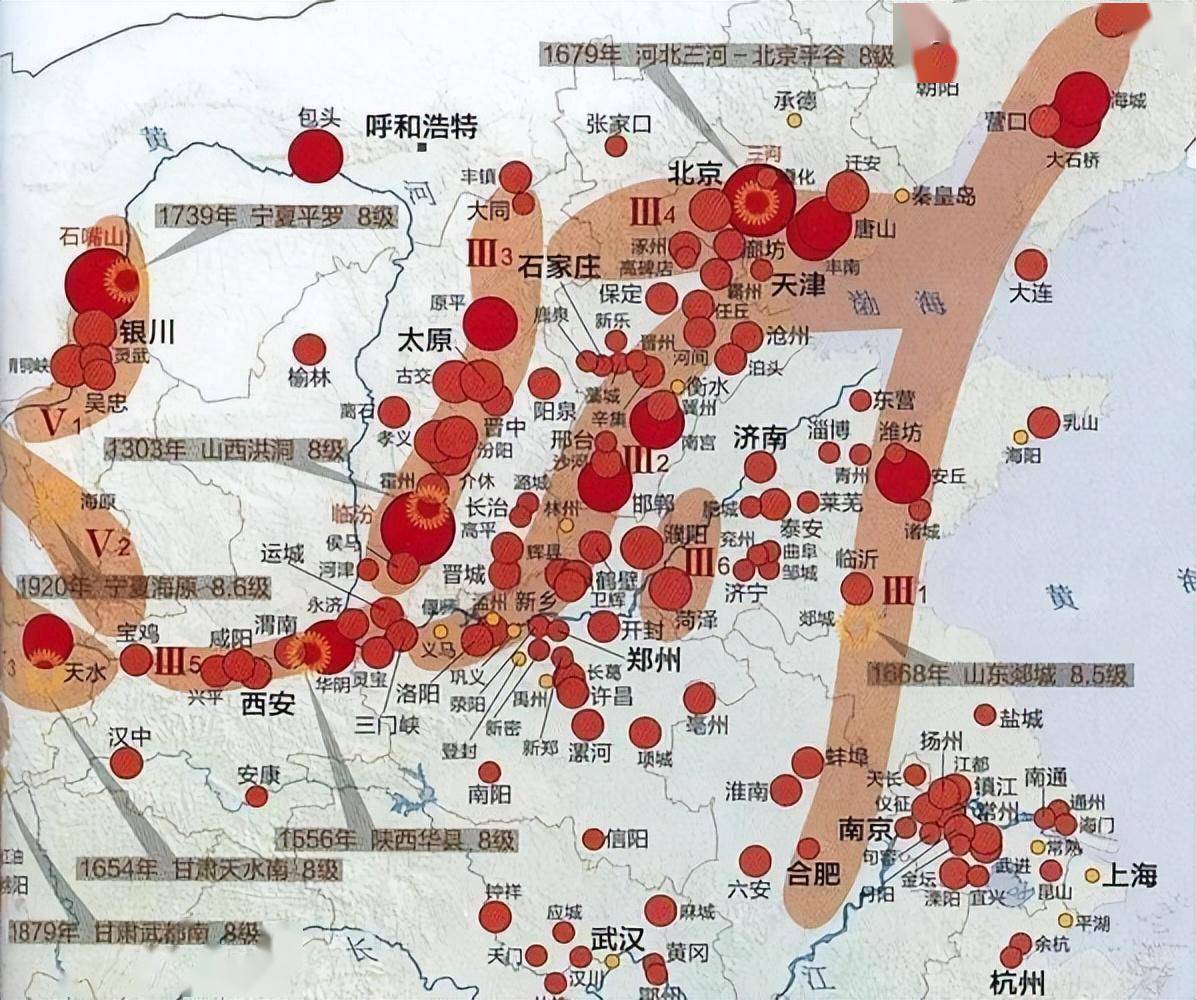 蓟唐(蓟且-唐山)断裂带,齐广(齐河-广饶)断裂带,邢廊(邢台-廊坊)断裂