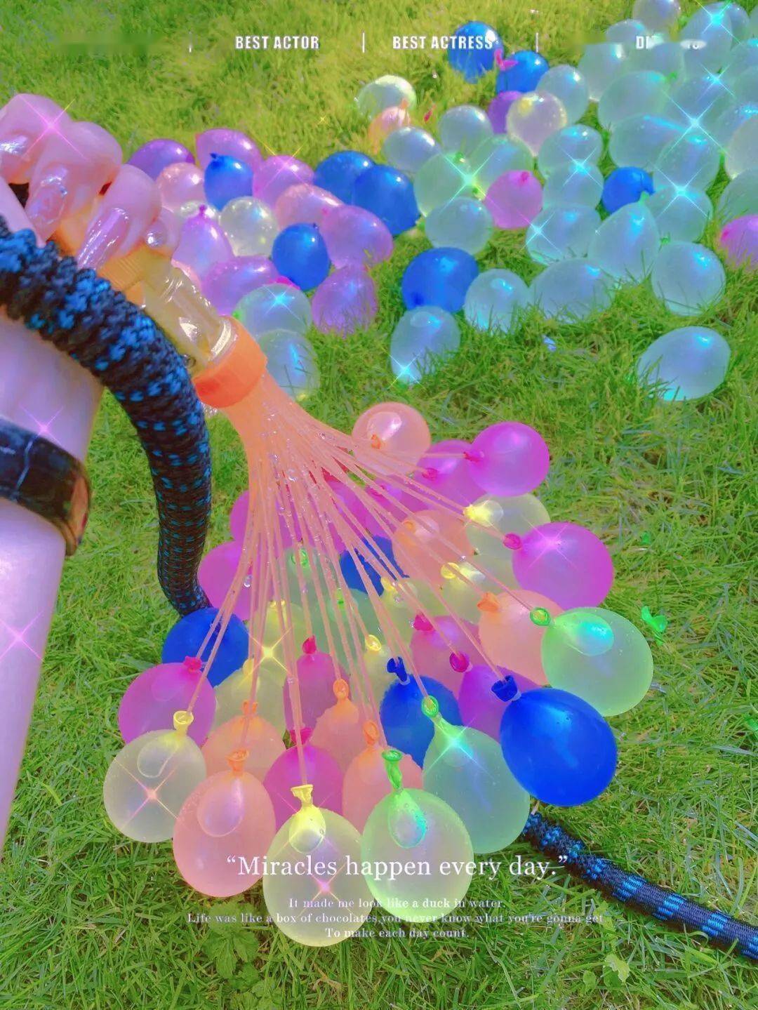 94趣味好玩清凉互动快打水仗玩具水弹装水球94自动封口水气球