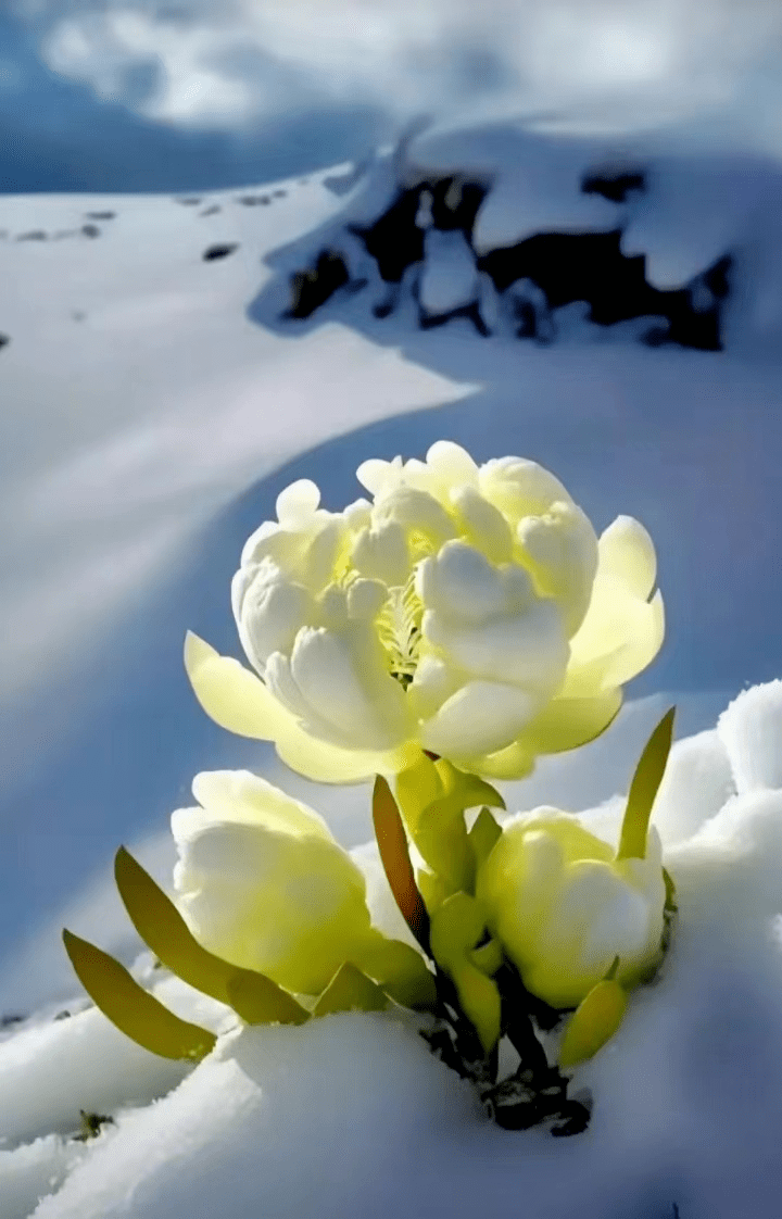 难得一见的天山雪莲花_新疆_百草_开花