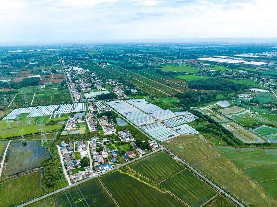 7月9日,航拍肥东县桥头集镇夏日田园风光.