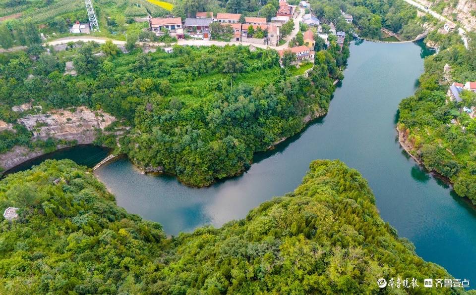 航拍淄博博山镇门峪水库,山清水秀景致宜人_李锋
