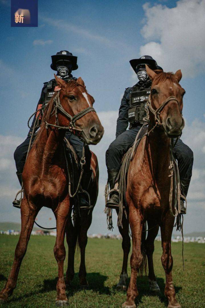 袖章,胸前都有象征海东青骑警队的"苍鹰"标识,成为草原上一道亮丽的"