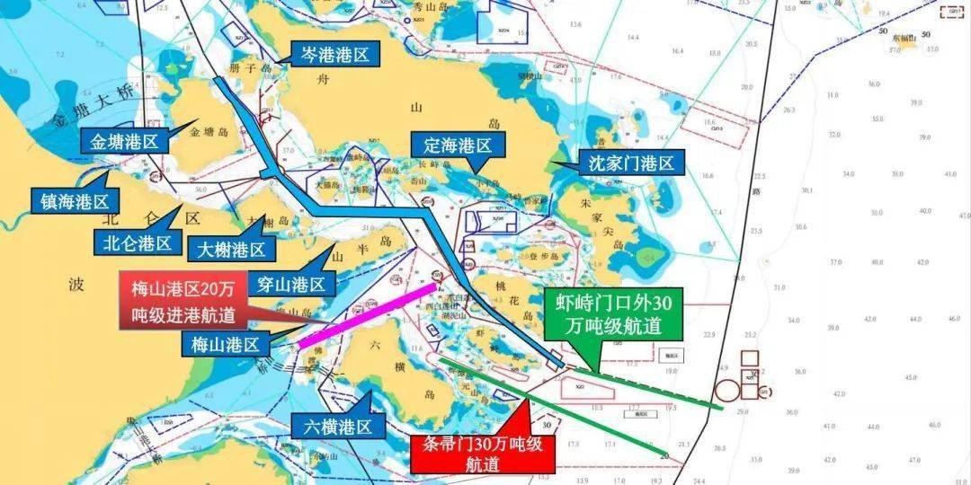 宁波舟山港航道示意图图片