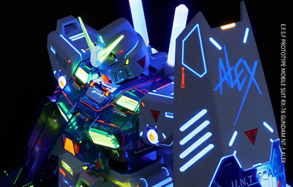 巧用荧光漆,夜店风彩透nt1 2.0高达模型_个性_玩法_比例