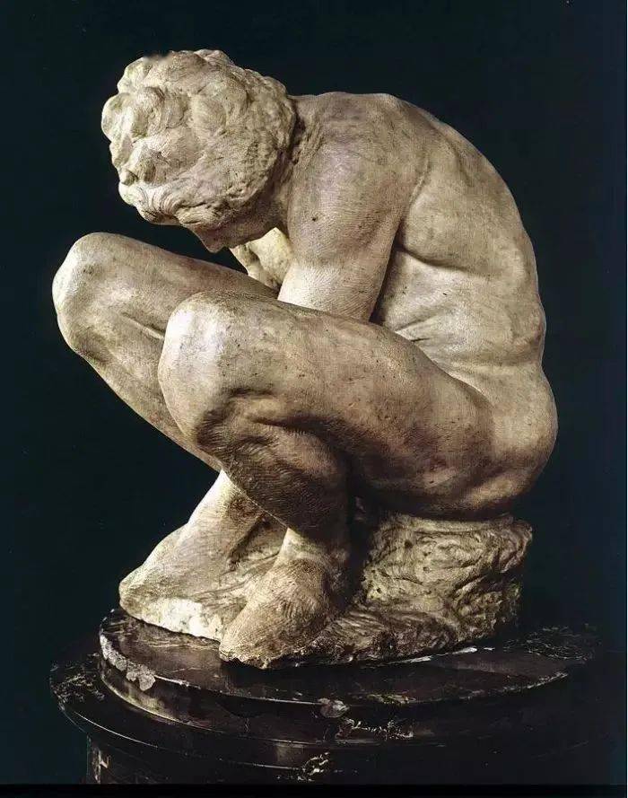 《蹲着的男孩》《布鲁特斯半身像》米开朗基罗绘画作品《创造亚当》