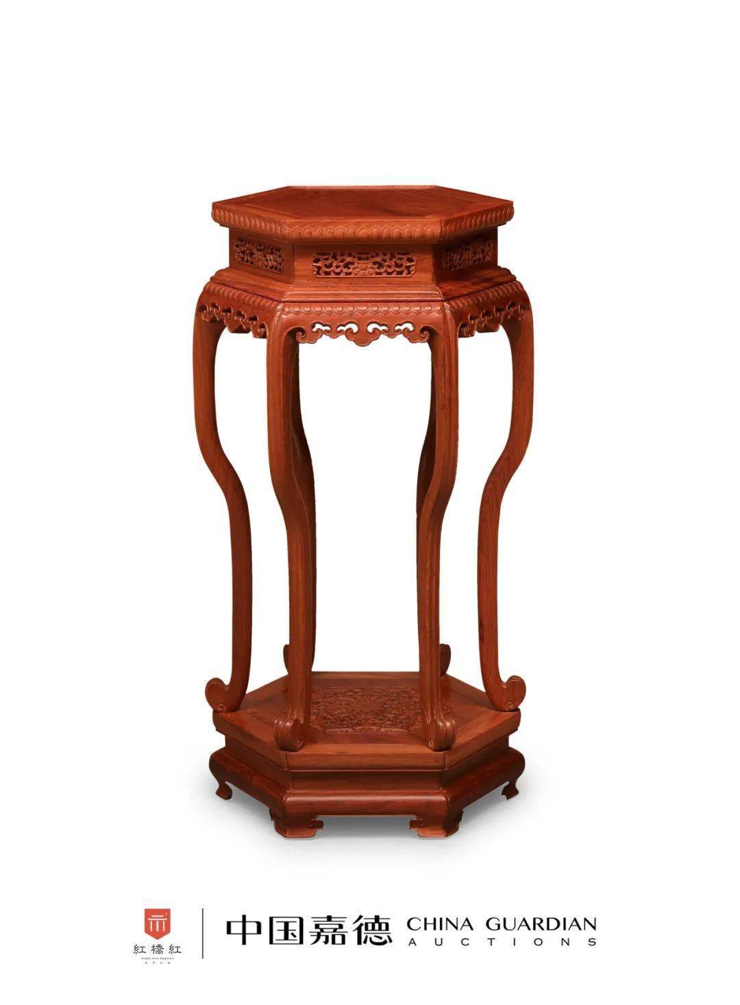 红桥红&中国嘉德 | "818线上拍卖嘉年华"仿故宫高束腰须弥座六方香几_
