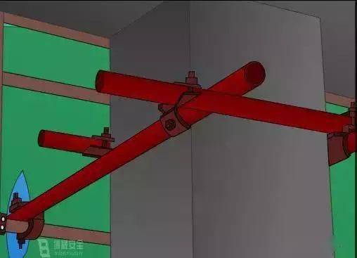 脚手架均必须在外侧立面的两端各设置一道剪刀撑,并应由底至顶连续