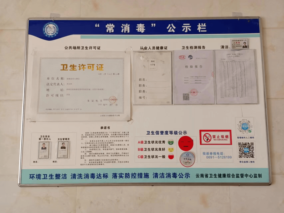 卫健在行动】勐海县公共场所红黑榜:第十七期