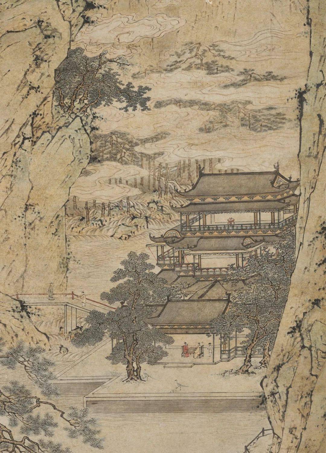明仇英《仙山楼阁图》欣赏！_搜狐网