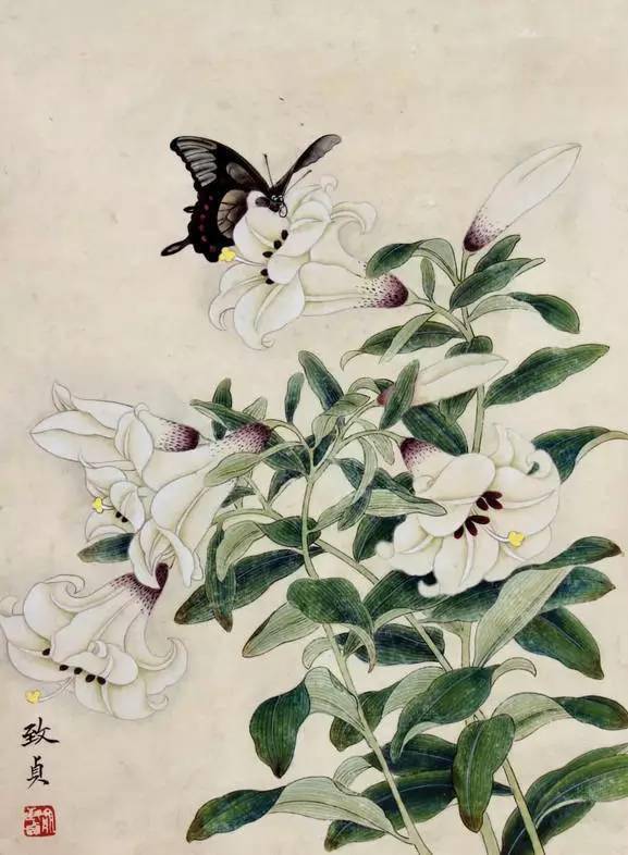 百合花画,太美了