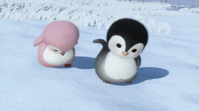 两只企鹅对话的表情包图片