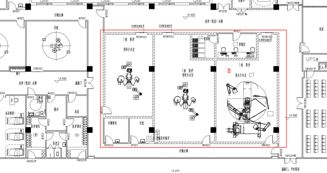 8有的手术室的面积小了一些,如达芬奇机器人手术室,现在的医院都有