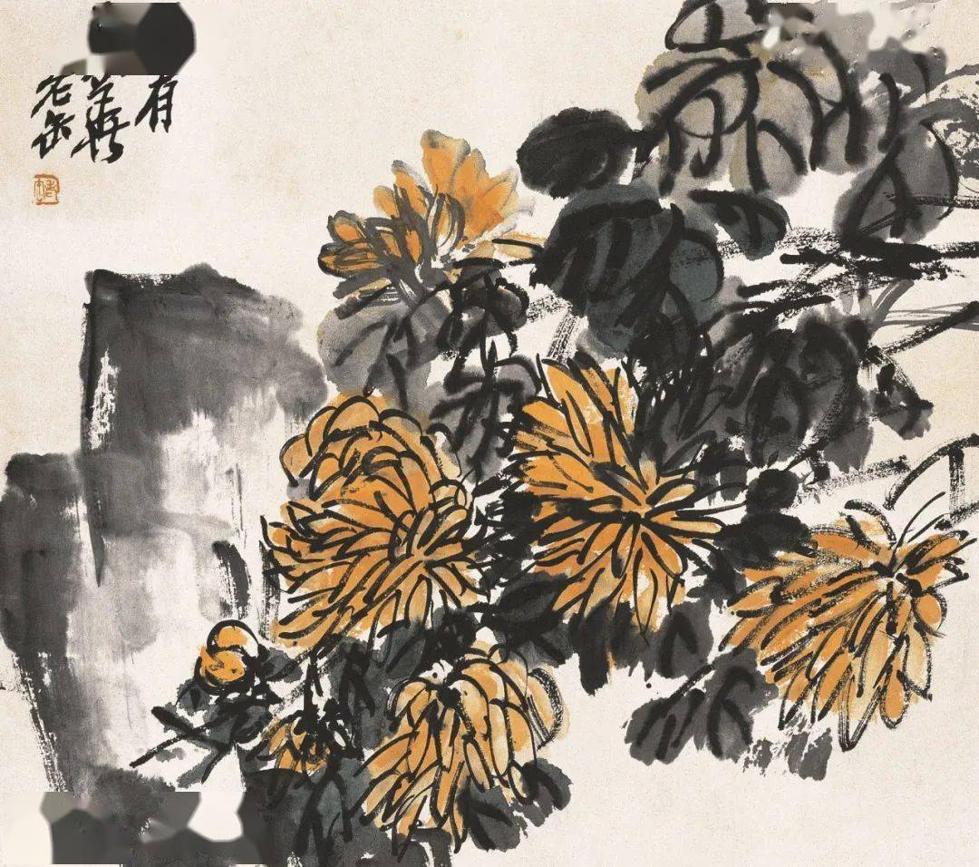 吴昌硕菊花小品，有奇趣_九月_书法_篆刻