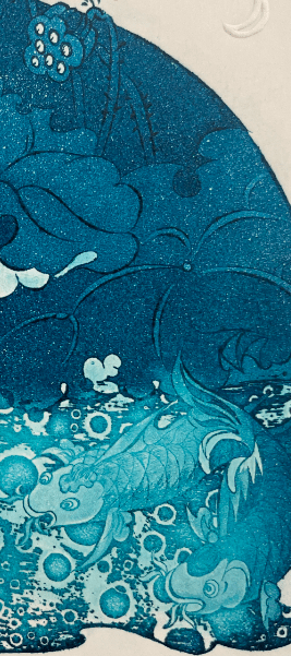 馆藏赏析—易阳老师藏书票—在水一方_版画_作品_创作