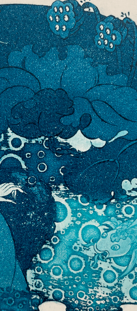 馆藏赏析—易阳老师藏书票—在水一方_版画_作品_创作