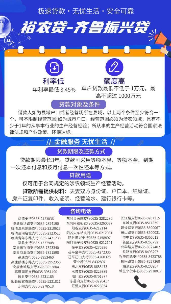 中国建设银行:裕农贷-齐鲁振兴贷_经营_贷款_生产