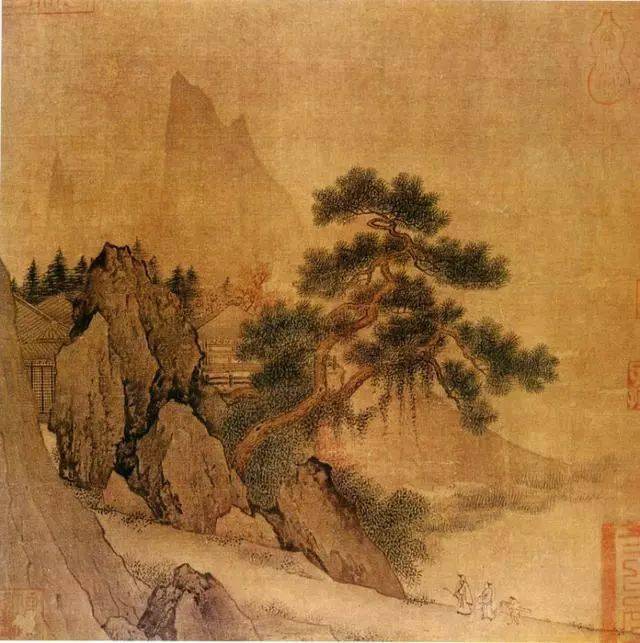 南宋 馬遠(1140～1225)四景山水圖 冬景 南宋 劉松年(1155-1218)靜聽