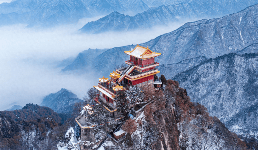 绮丽的雪景让我们一起到终南山·南五台雪落成诗,美景如画玉树琼花