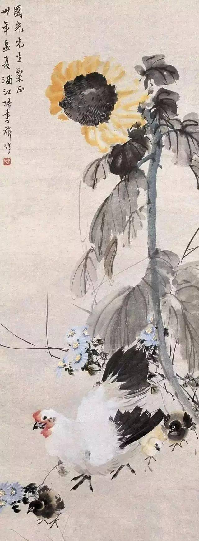 教子图_桃花_齐白石