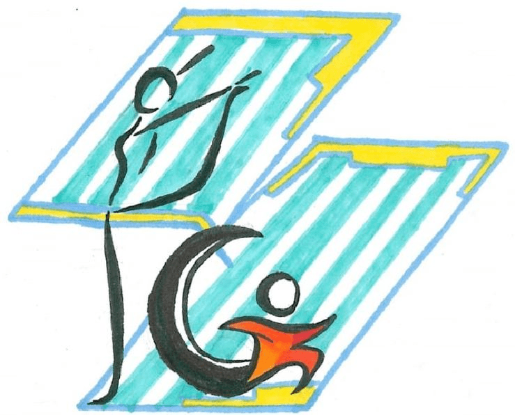 以"平冈"拼音首字母缩写组成人在奔跑过程中的形象,将人头抽象为火炬