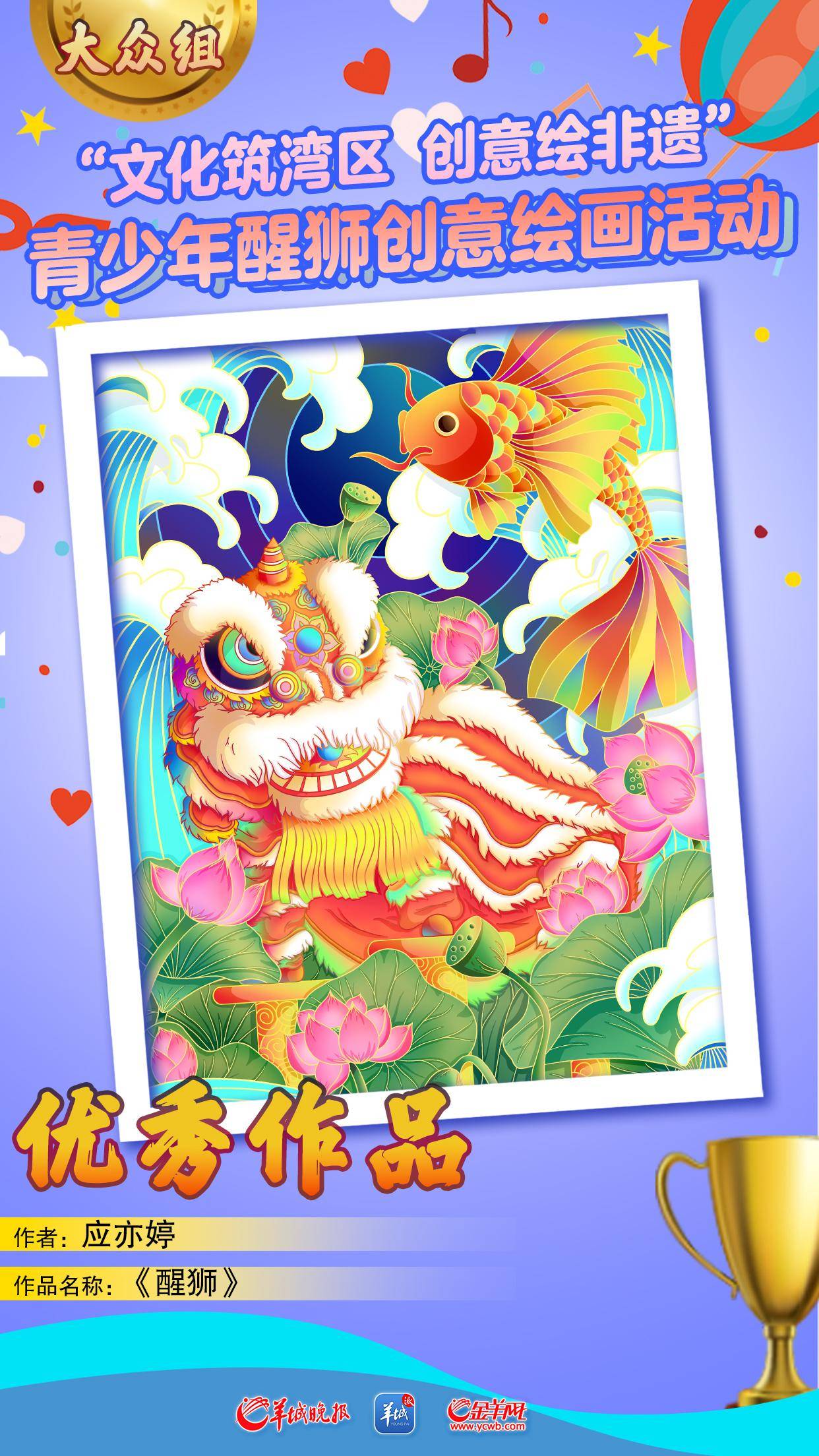 醒狮主题绘画佳作齐赏_文化_传统_创意