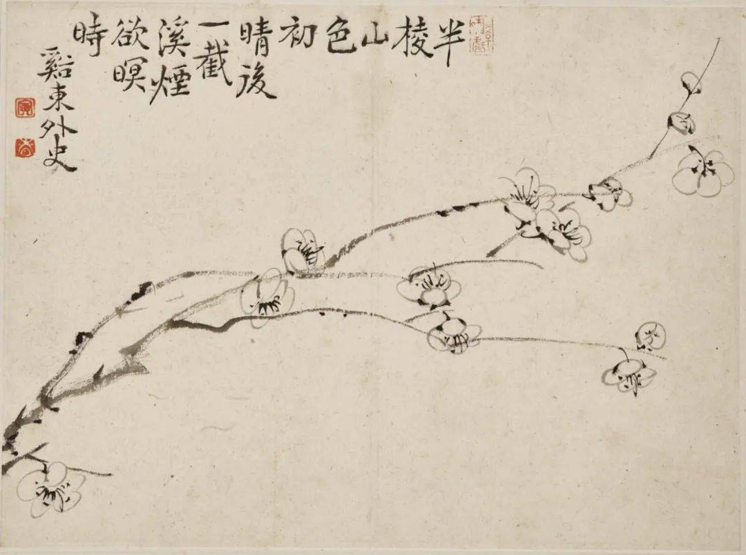 汪士慎拟古墨梅十开,简洁清新_梅花_巢林_作品