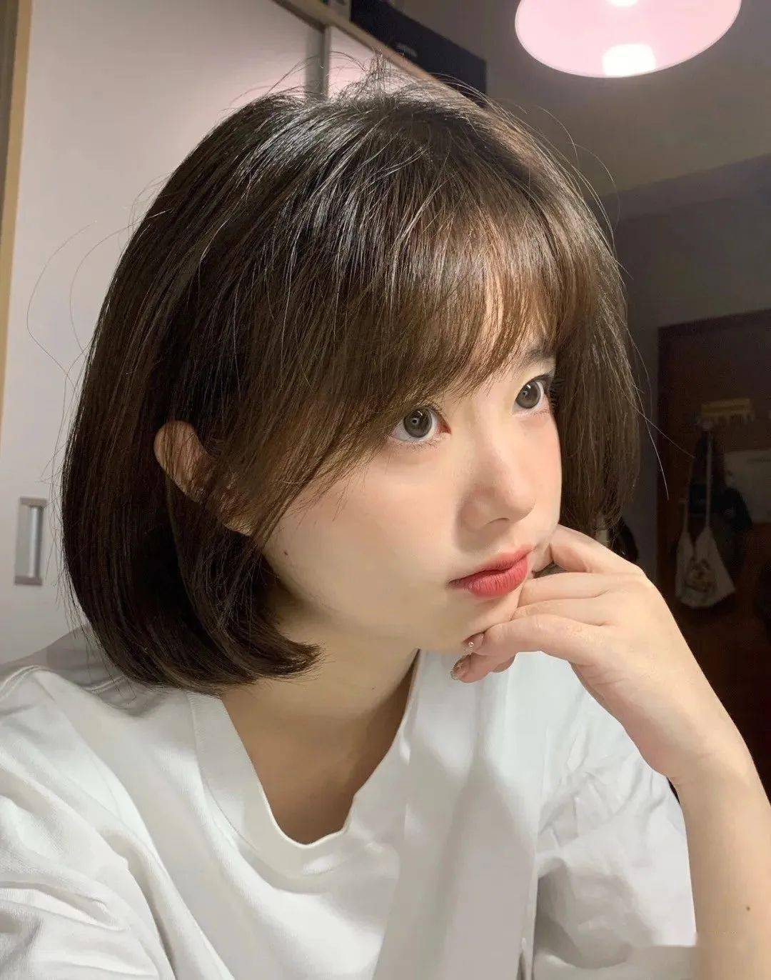 圆脸短发也纯欲秋天第一剪