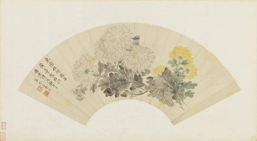 台北故宫藏恽寿平册26种之6：恽寿平山水花鸟扇面16开_搜狐网