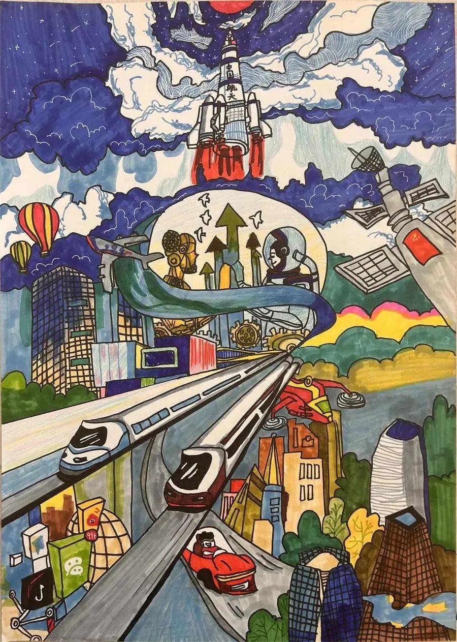 刘骐嘉《自然之子护家园》王靖雯《立秋》萧一泓  书法作品车翊铭