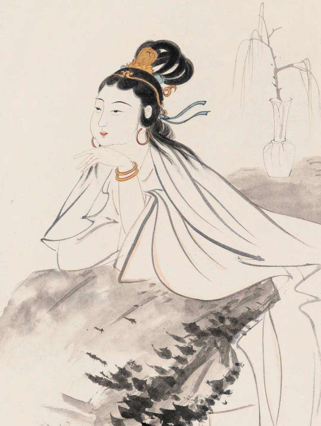 敦煌之行前尤其1939年前后所作的观音像,与后来受石窟影响所作的此类