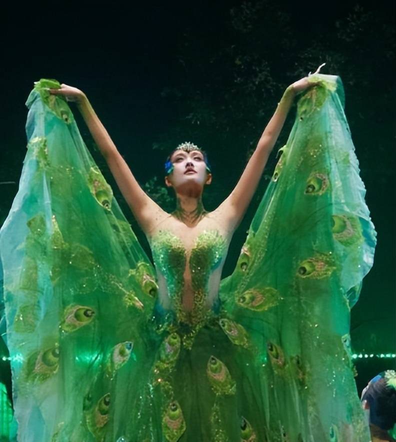 也是的优雅的舞蹈和一只真正的孔雀一般,不仅仅如此,这在后续杨丽萍