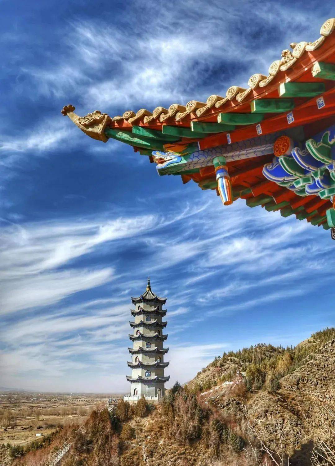 遇见冬季北武当山_永昌县_树木_山顶