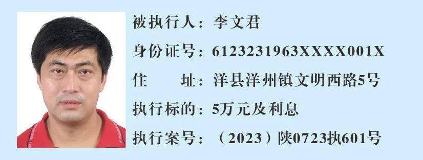失信被执行人,又一批曝光 →_洋县_公告_人员