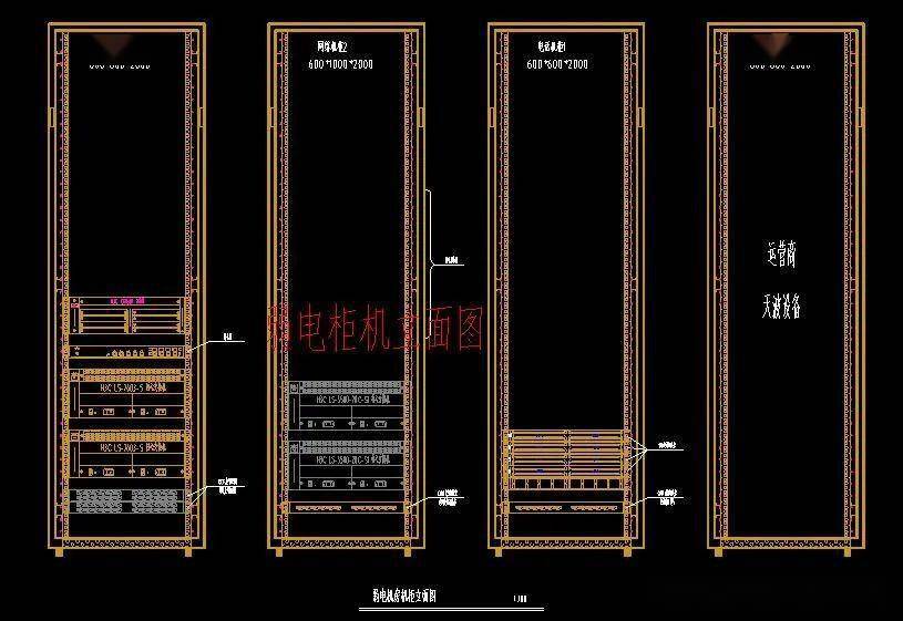 弱电工程机柜布置图,cad/visio/excel三种格式都有