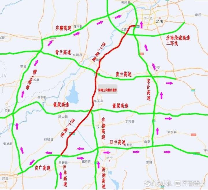 關於g35濟廣高速公路改擴建工程濟南段濟南方向禁止通