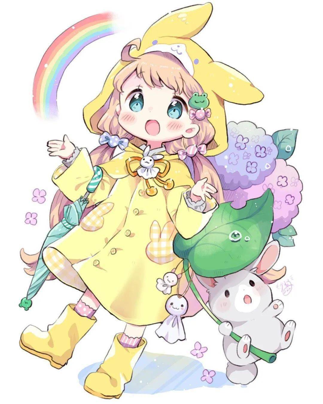 mokarooru插画作品,可爱萝莉超甜巫女_绘画_主题_色彩