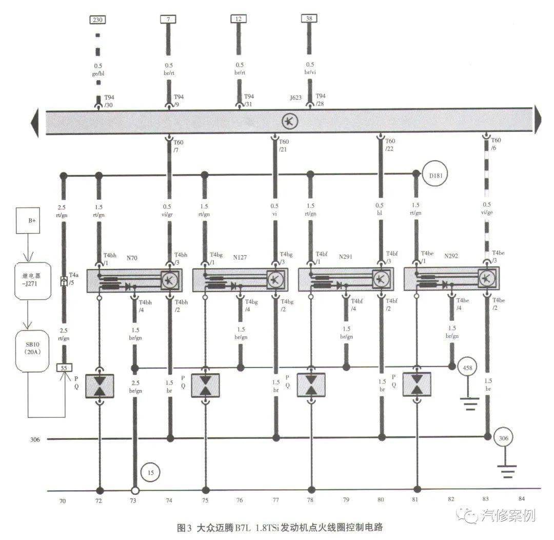 迈腾点火系统电路图图片