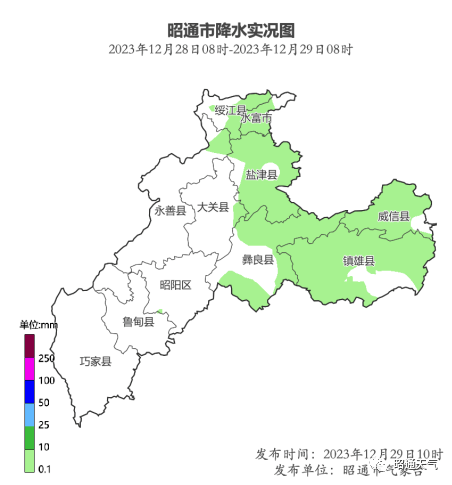 4毫米(鎮雄瓦橋);最低氣溫-4℃到0℃有46站,低於-4℃有2站,最低氣溫-4